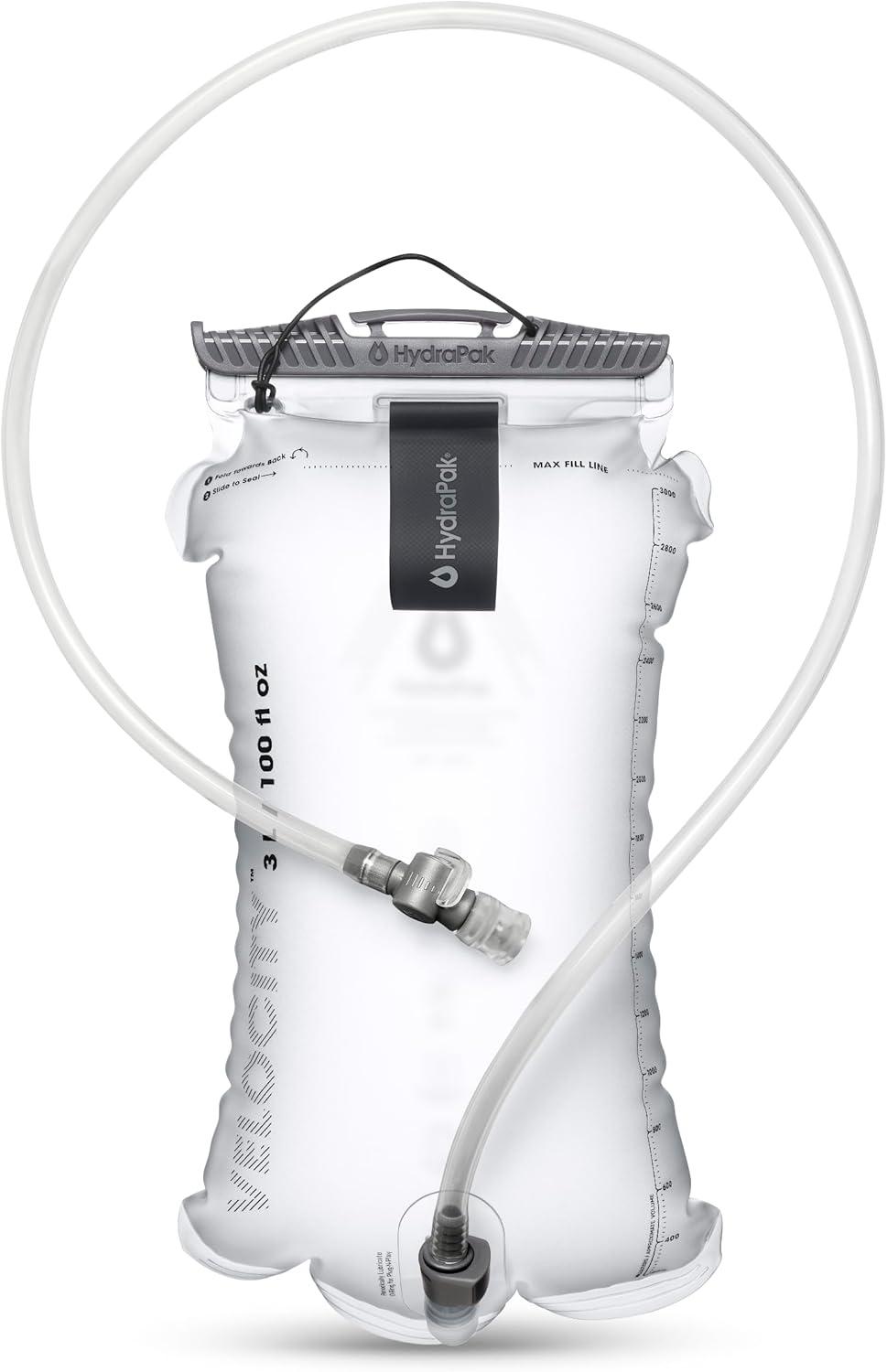 imageHydraPak Velocity Hydration Reservoir 15L 2L 3L Ultralight Water Bladder SelfSealing Bite Valve Leak Proof Reversible Dishwasher SafeClear