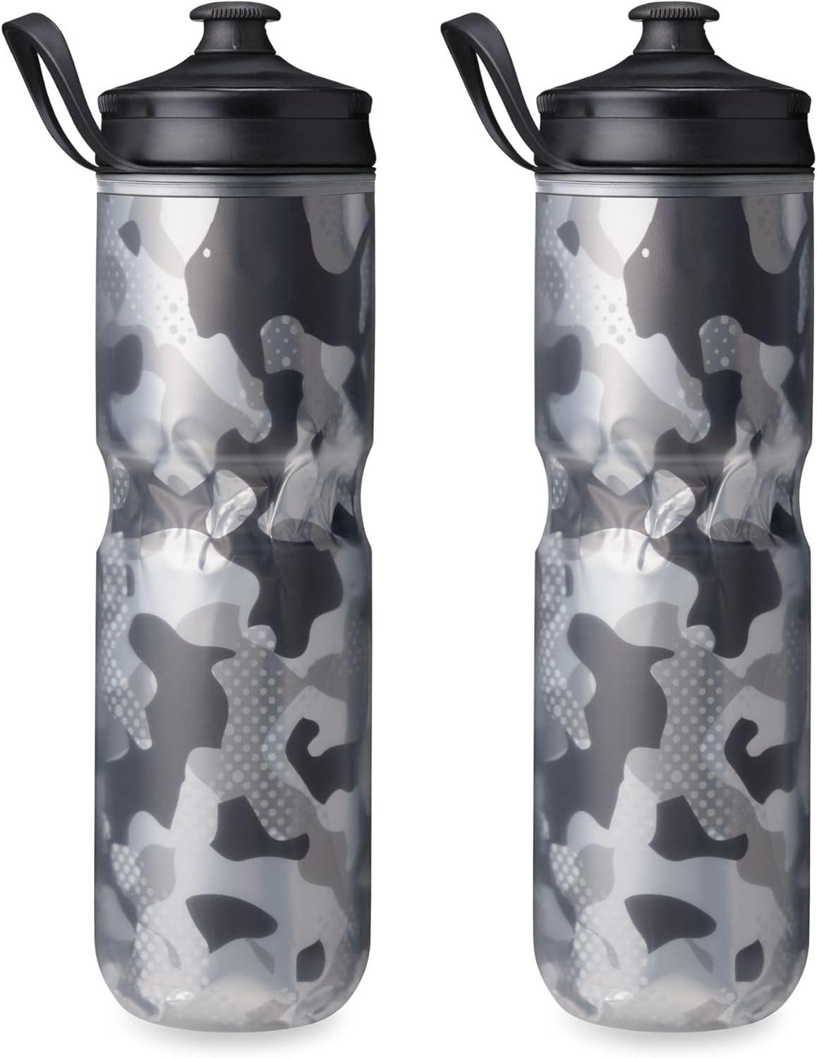 imageHydraPak Polar Bottle Polar Sport Insulated Water Bottle BPAFree Sport amp Bike Squeeze Bottle with Handle Pulse Blue 700ml 24ozContender Black