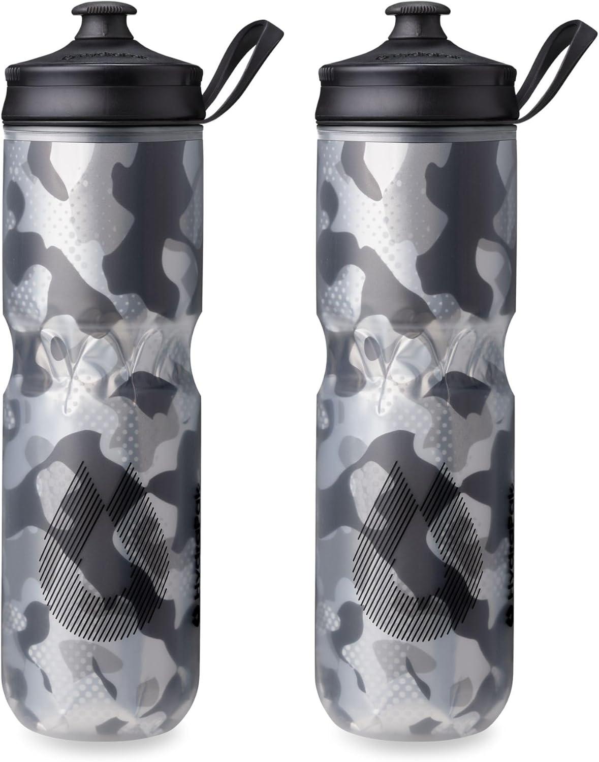 imageHydraPak Polar Bottle Polar Sport Insulated Water Bottle BPAFree Sport amp Bike Squeeze Bottle with Handle Pulse Blue 700ml 24ozContender Black