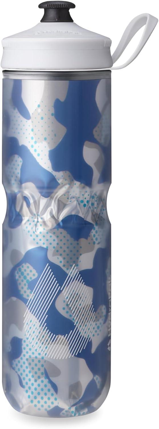 imageHydraPak Polar Bottle Polar Sport Insulated Water Bottle BPAFree Sport amp Bike Squeeze Bottle with Handle Pulse Blue 700ml 24ozContender Blue