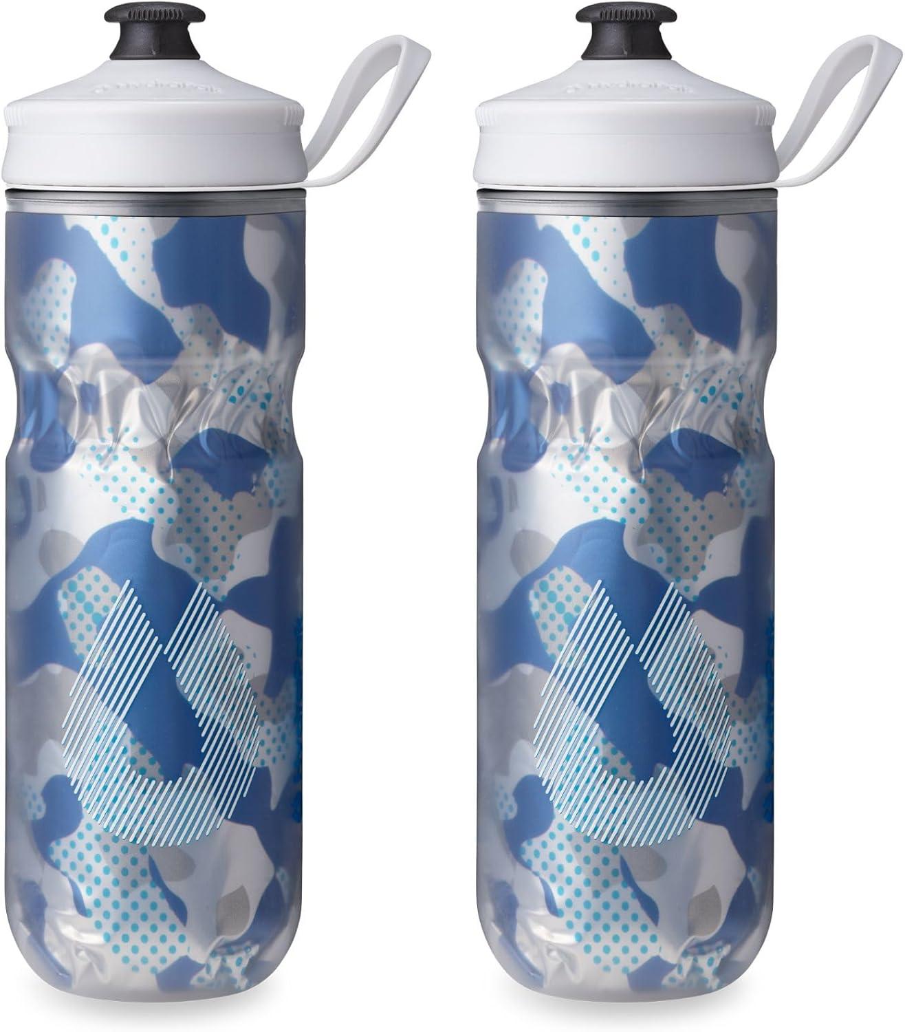 imageHydraPak Polar Bottle Polar Sport Insulated Water Bottle BPAFree Sport amp Bike Squeeze Bottle with Handle Pulse Blue 700ml 24ozContender Blue