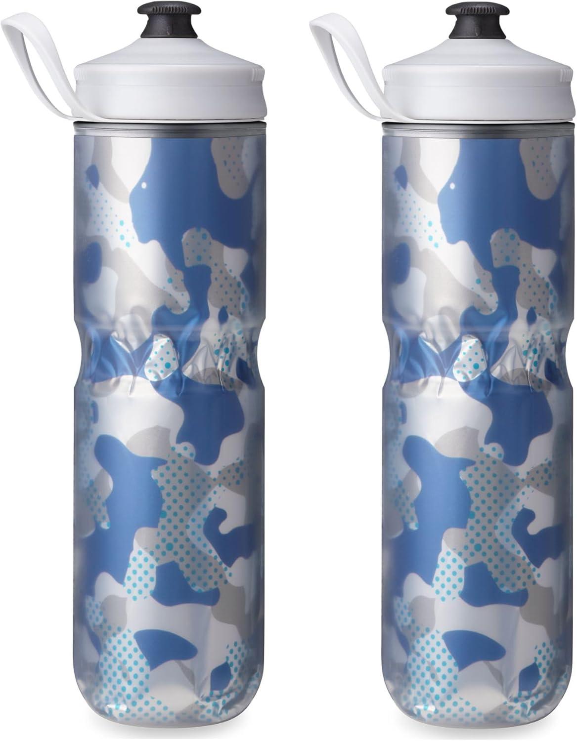 imageHydraPak Polar Bottle Polar Sport Insulated Water Bottle BPAFree Sport amp Bike Squeeze Bottle with Handle Pulse Blue 700ml 24ozContender Blue