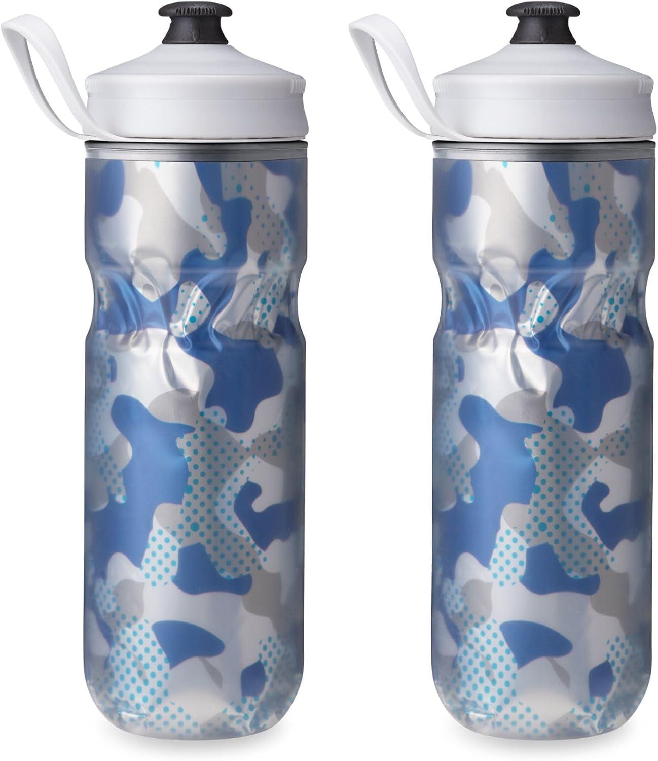 imageHydraPak Polar Bottle Polar Sport Insulated Water Bottle BPAFree Sport amp Bike Squeeze Bottle with Handle Pulse Blue 700ml 24ozContender Blue