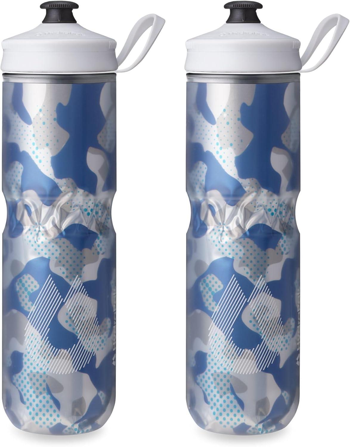 imageHydraPak Polar Bottle Polar Sport Insulated Water Bottle BPAFree Sport amp Bike Squeeze Bottle with Handle Pulse Blue 700ml 24ozContender Blue