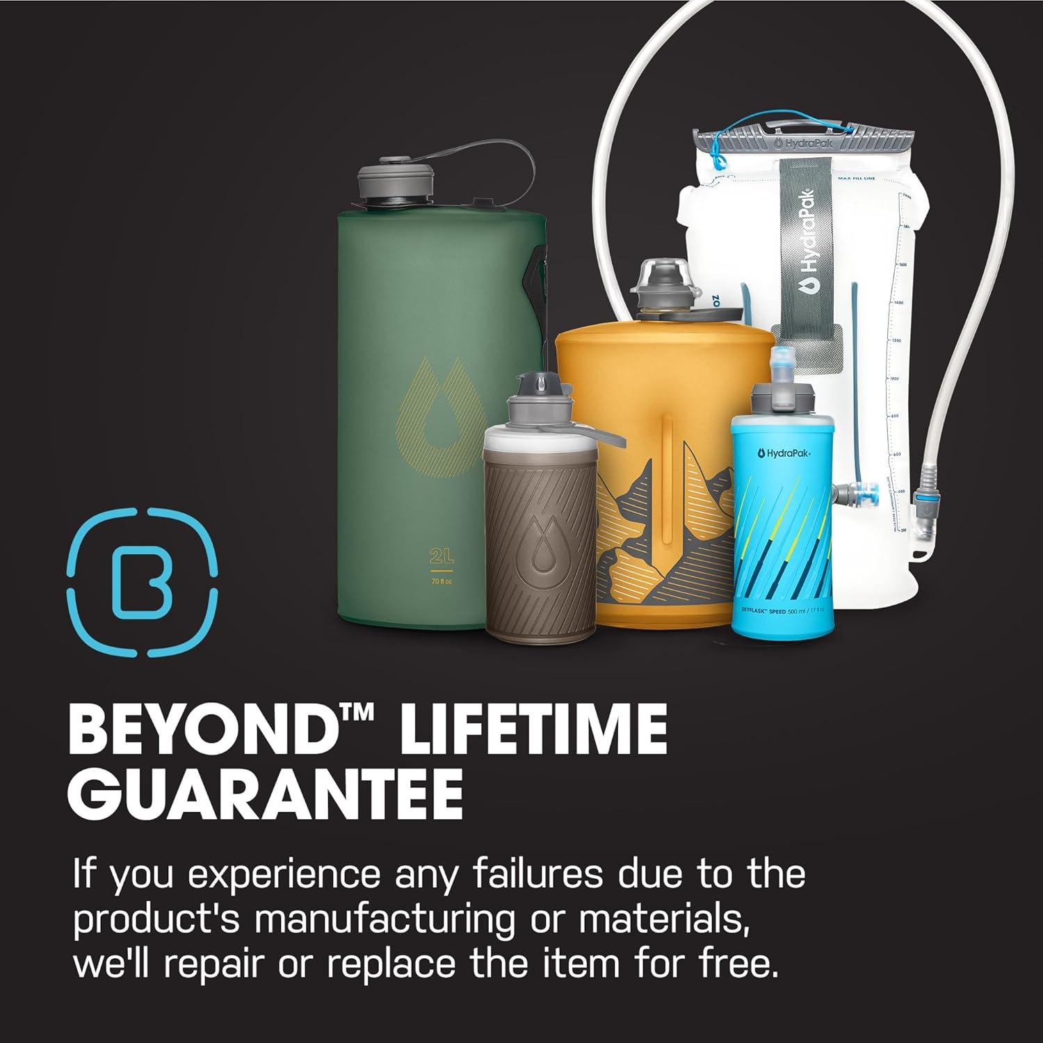 imageHydraPak Flux Collapsible Backpacking Water Bottle 750ml 1L 15L BPA Free Ultra Light SpillProof Twist CapNEW Golden Yellow