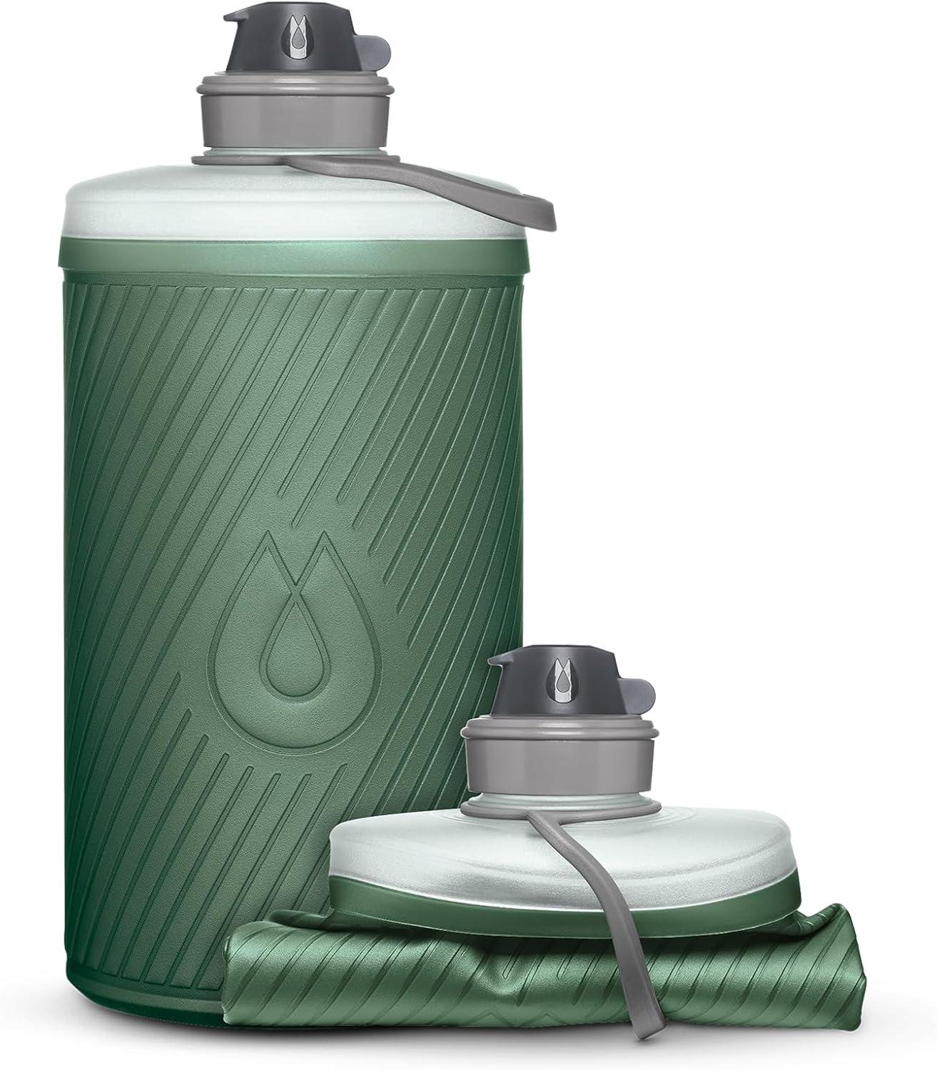 imageHydraPak Flux Collapsible Backpacking Water Bottle 750ml 1L 15L BPA Free Ultra Light SpillProof Twist CapNEW Sage Green