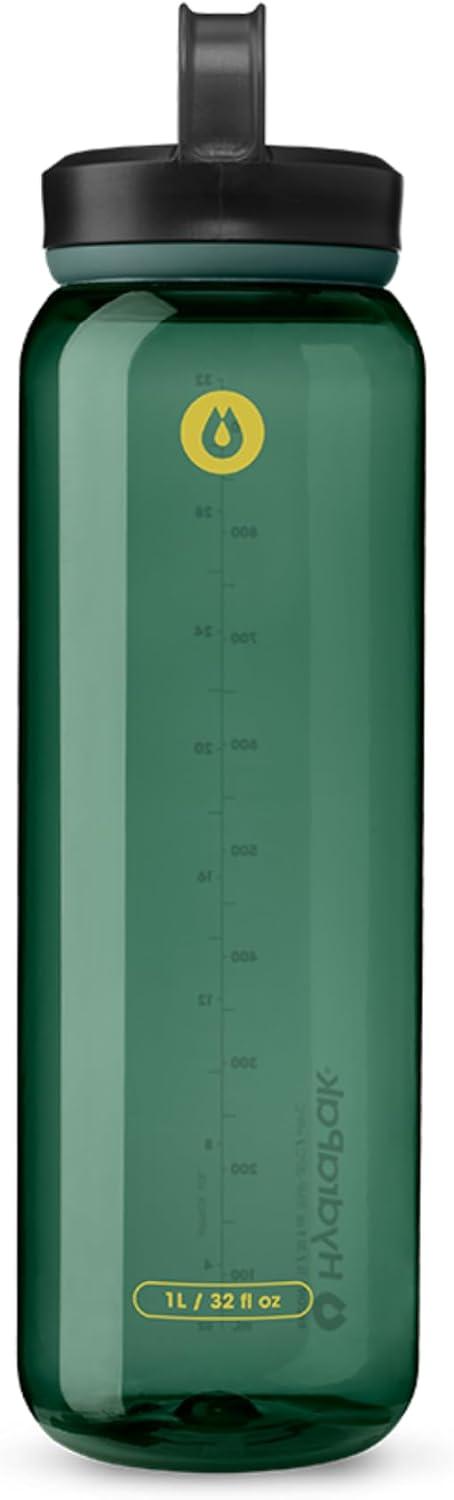 imageHydraPak Recon Clip amp Carry Wide Mouth Recycled Plastic Water Bottle 24oz or 32oz Eco Friendly BPA Free Tethered CapAspen Green