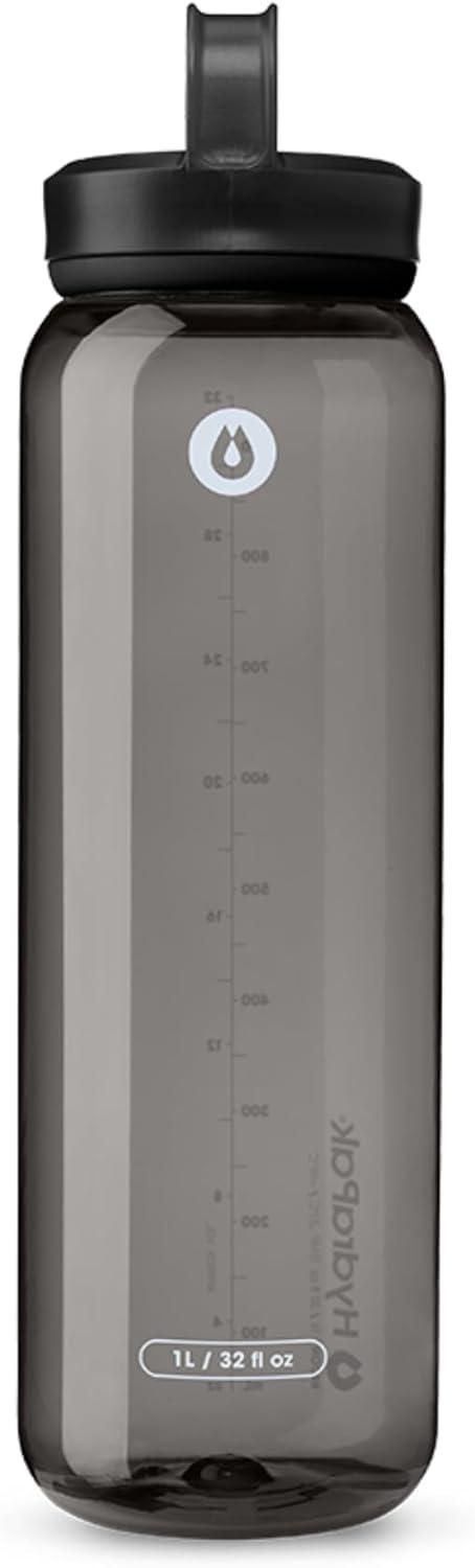 imageHydraPak Recon Clip amp Carry Wide Mouth Recycled Plastic Water Bottle 24oz or 32oz Eco Friendly BPA Free Tethered CapCharcoal Grey