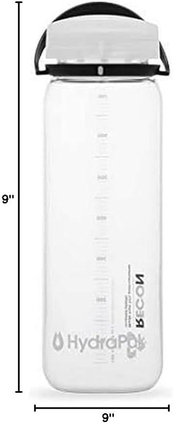 imageHydraPak Recon Twist amp Sip Wide Mouth Recycled Plastic Water Bottle 24oz or 32oz Eco Friendly BPA Free Easy CarryClear Black White