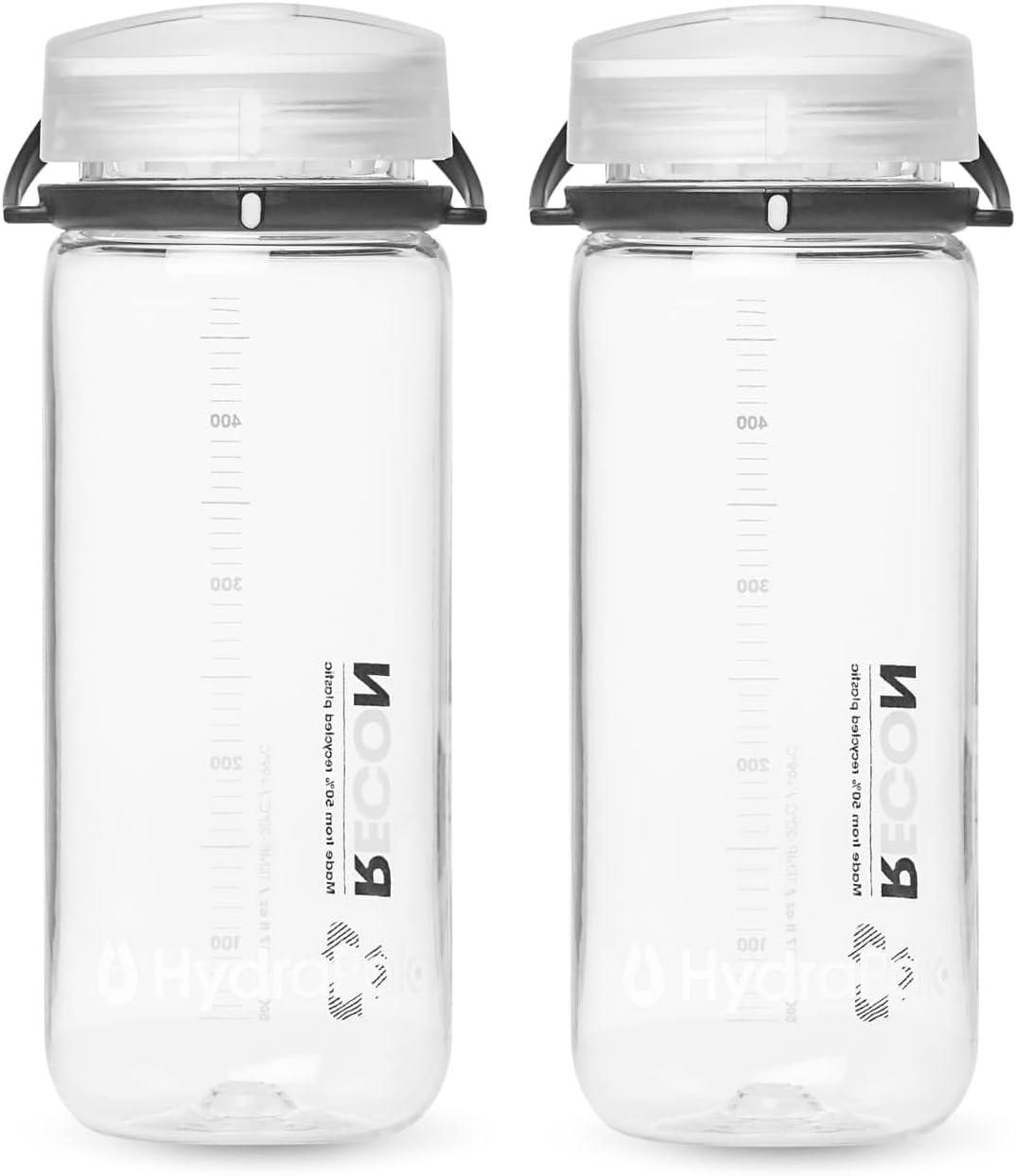 imageHydraPak Recon Twist amp Sip Wide Mouth Recycled Plastic Water Bottle 24oz or 32oz Eco Friendly BPA Free Easy CarryClear Black White