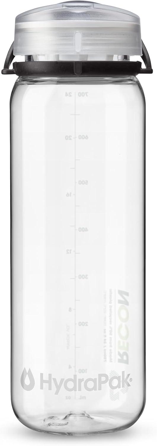 imageHydraPak Recon Twist amp Sip Wide Mouth Recycled Plastic Water Bottle 24oz or 32oz Eco Friendly BPA Free Easy CarryClear Black White