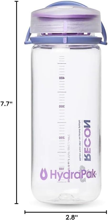 imageHydraPak Recon Twist amp Sip Wide Mouth Recycled Plastic Water Bottle 24oz or 32oz Eco Friendly BPA Free Easy CarryClear Iris Violet