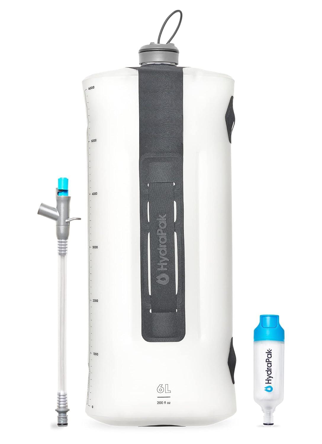 imageHydraPak Seeker Collapsible Water Filtration amp Storage 6L BPA amp PVC Free Hydration Reservoir Bag Leak Proof LightweightClear