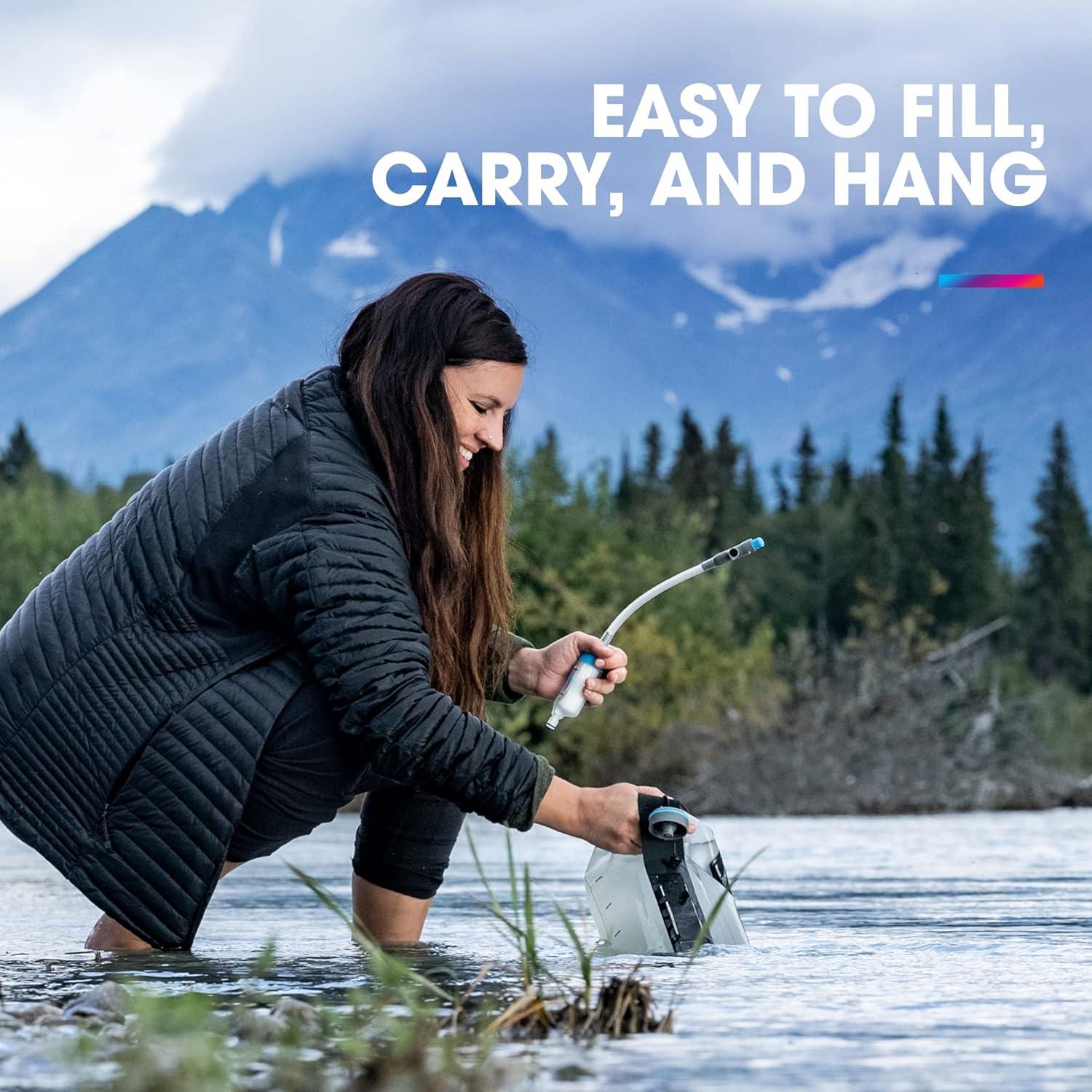 imageHydraPak Seeker Collapsible Water Filtration amp Storage 6L BPA amp PVC Free Hydration Reservoir Bag Leak Proof LightweightClear