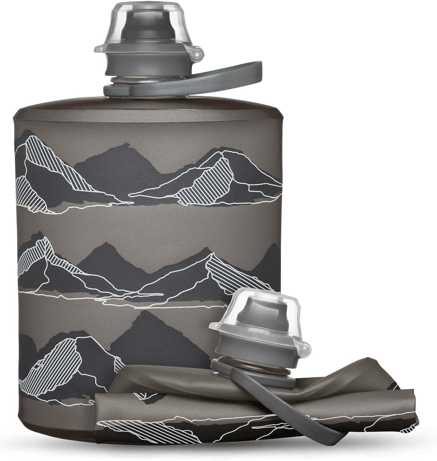 imageHydraPak Stow Collapsible Water Bottle 350ml 500ml 1L Ultralight LeakProof BPAFree Filter Compatible Travel amp Hiking FlaskMTN Mammoth Grey