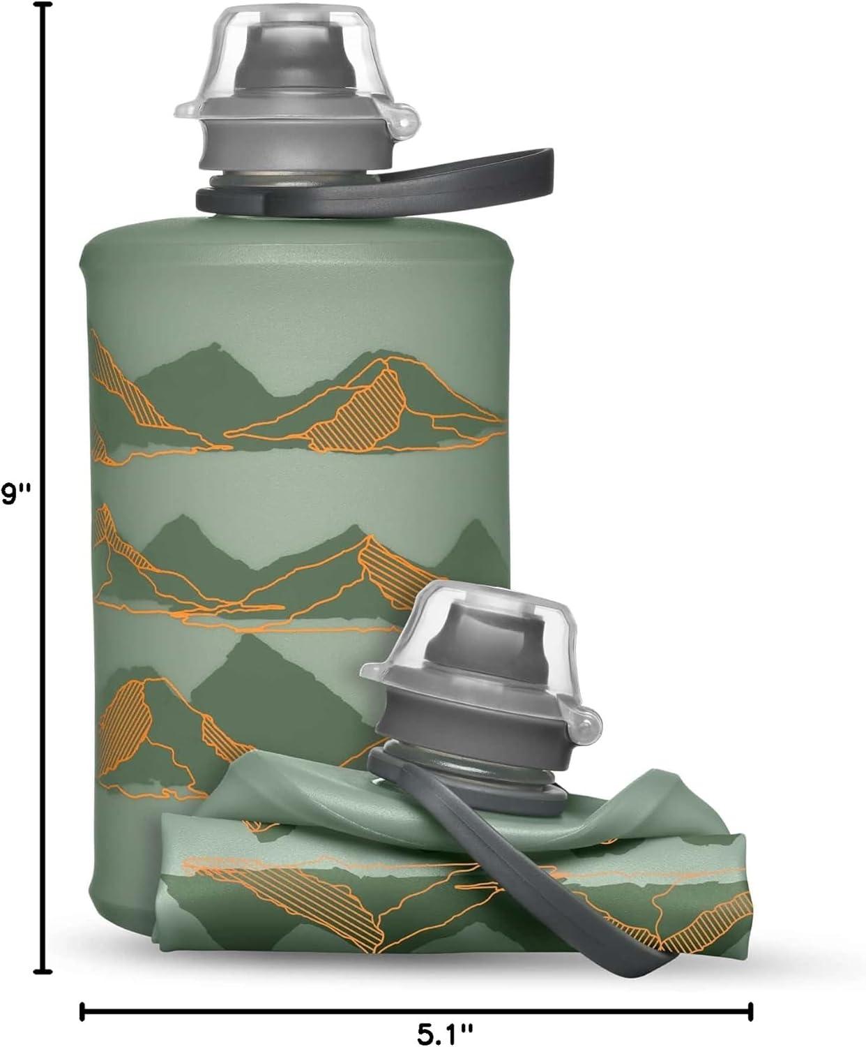 imageHydraPak Stow Collapsible Water Bottle 350ml 500ml 1L Ultralight LeakProof BPAFree Filter Compatible Travel amp Hiking FlaskMTN Sutro Green