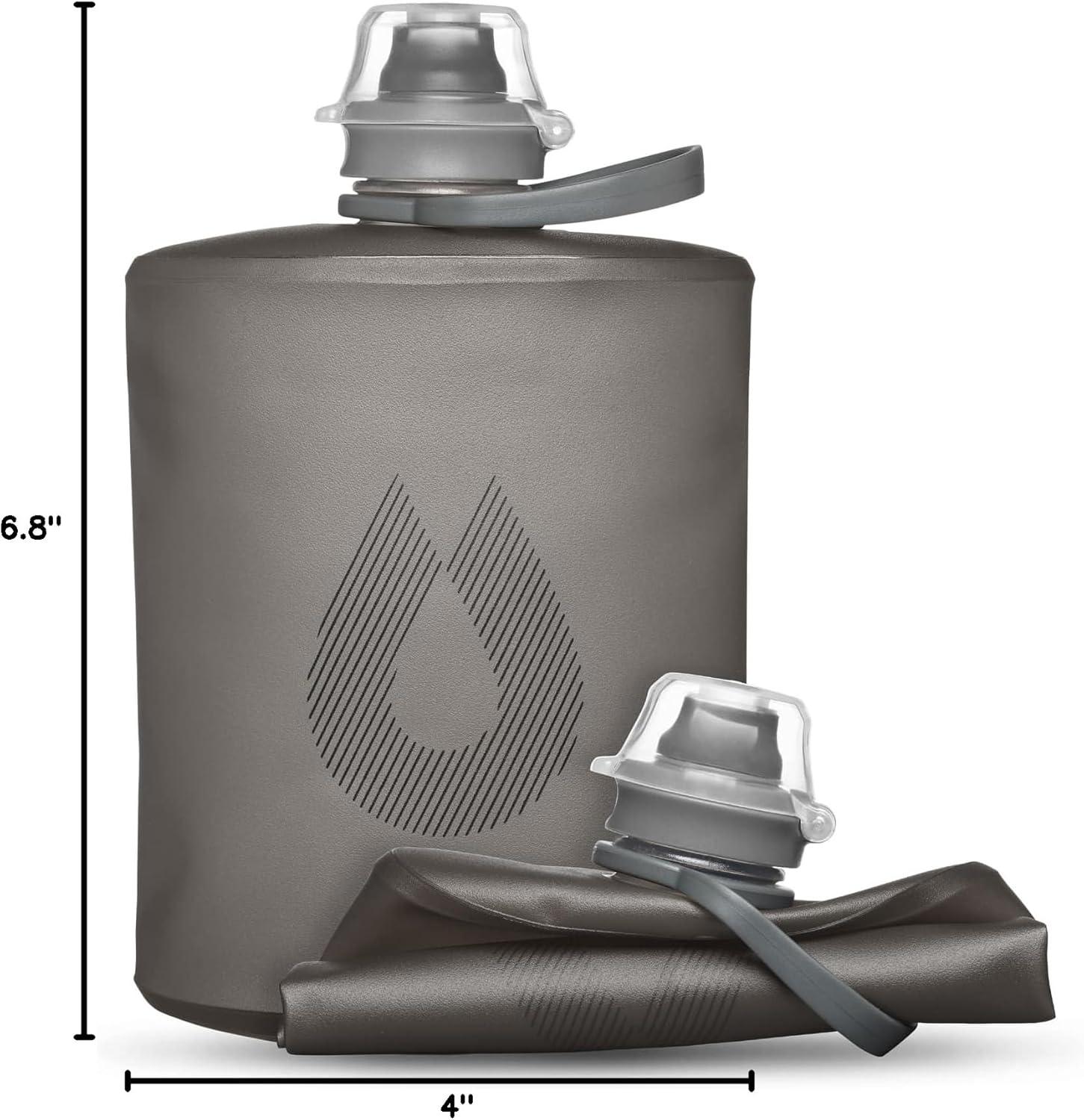 imageHydraPak Stow Collapsible Water Bottle 350ml 500ml 1L Ultralight LeakProof BPAFree Filter Compatible Travel amp Hiking FlaskMammoth Grey