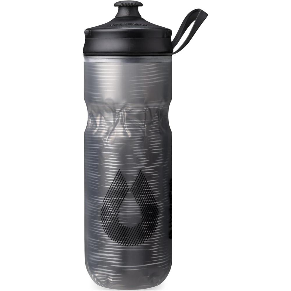 imageHydraPak Polar Bottle Polar Sport Insulated Water Bottle BPAFree Sport amp Bike Squeeze Bottle with Handle Pulse Blue 700ml 24ozPulse Black