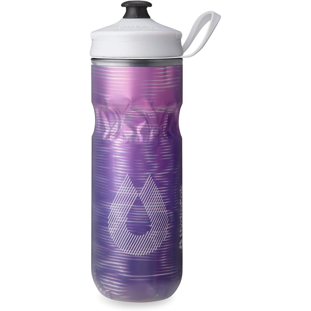 imageHydraPak Polar Bottle Polar Sport Insulated Water Bottle BPAFree Sport amp Bike Squeeze Bottle with Handle Pulse Blue 700ml 24ozPulse Purple