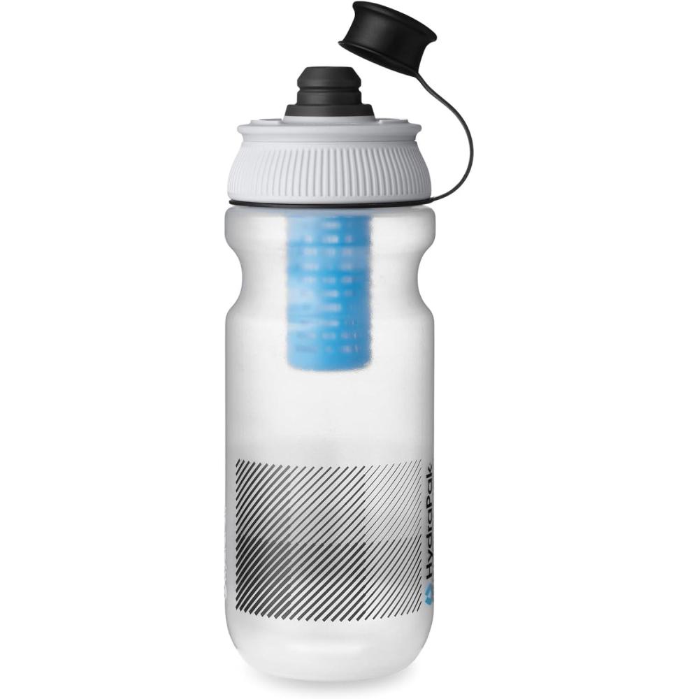 imageHydraPak Breakaway Filter Water Bottle 20oz or 30oz Hike amp Bike Squeeze Water Bottle Fits Backpacks amp Bike Cages Clear20oz600ml