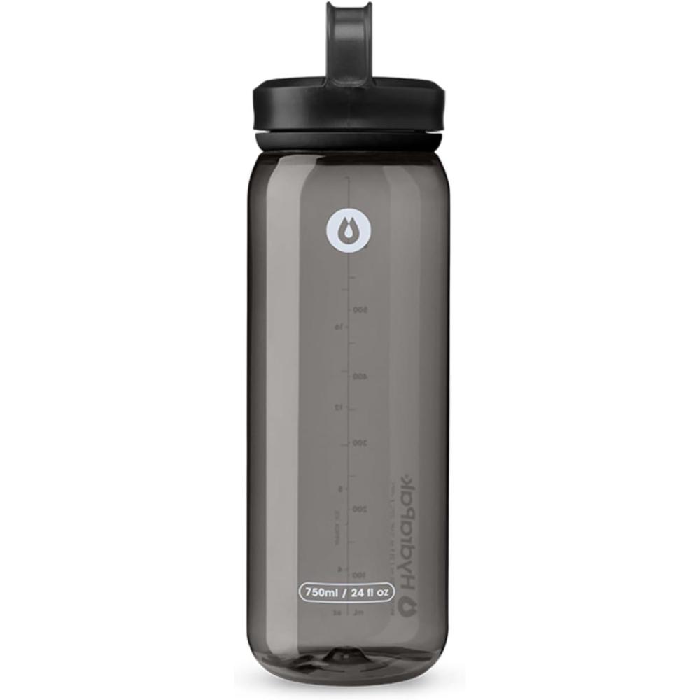 imageHydraPak Recon Clip amp Carry  Wide Mouth Recycled Plastic Water Bottle 24oz or 32oz  Eco Friendly BPA Free Tethered CapCharcoal Grey