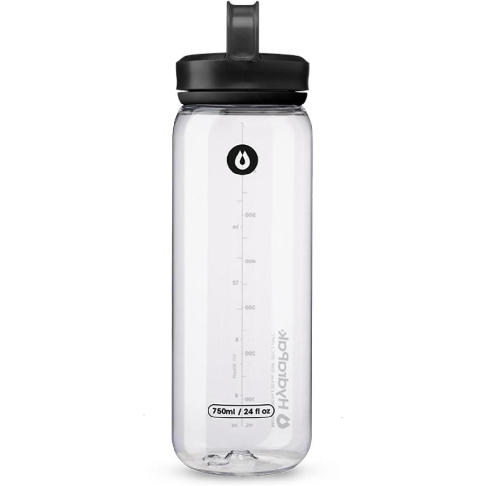 imageHydraPak Recon Clip amp Carry Wide Mouth Recycled Plastic Water Bottle 24oz or 32oz Eco Friendly BPA Free Tethered CapClear