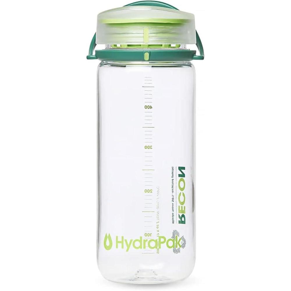 imageHydraPak Recon Twist amp Sip Wide Mouth Recycled Plastic Water Bottle 24oz or 32oz Eco Friendly BPA Free Easy CarryClear Evergreen Lime