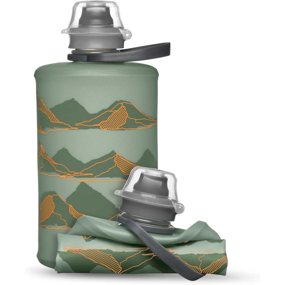 imageHydraPak Stow Collapsible Water Bottle 350ml 500ml 1L Ultralight LeakProof BPAFree Filter Compatible Travel amp Hiking FlaskMTN Sutro Green