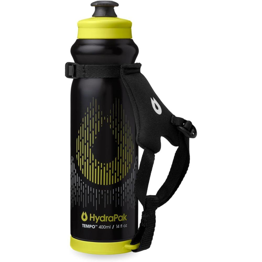 imageHydraPak Tempo Pro 525ml Handheld Running Squeeze Bottle for Training and Race Day Hydration with Removable Strap 525ml17oz BlackBlack