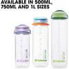 HydraPak Recon Twist & Sip – Wide Mouth Recycled Plastic Water Bottle (24oz or 32oz) – Eco Friendly, BPA Free, Easy Carry(Clear / Iris & Violet)