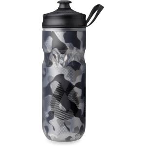 HydraPak | Polar Bottle – Polar Sport Insulated Water Bottle – BPA-Free, Sport & Bike Squeeze Bottle with Handle (Pulse Blue, 700ml / 24oz)(Contender Black)