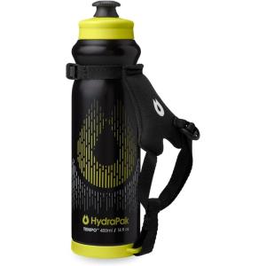 HydraPak Tempo Pro 525ml – Handheld Running Squeeze Bottle for Training and Race Day Hydration with Removable Strap (525ml/17oz) – Black(Black)