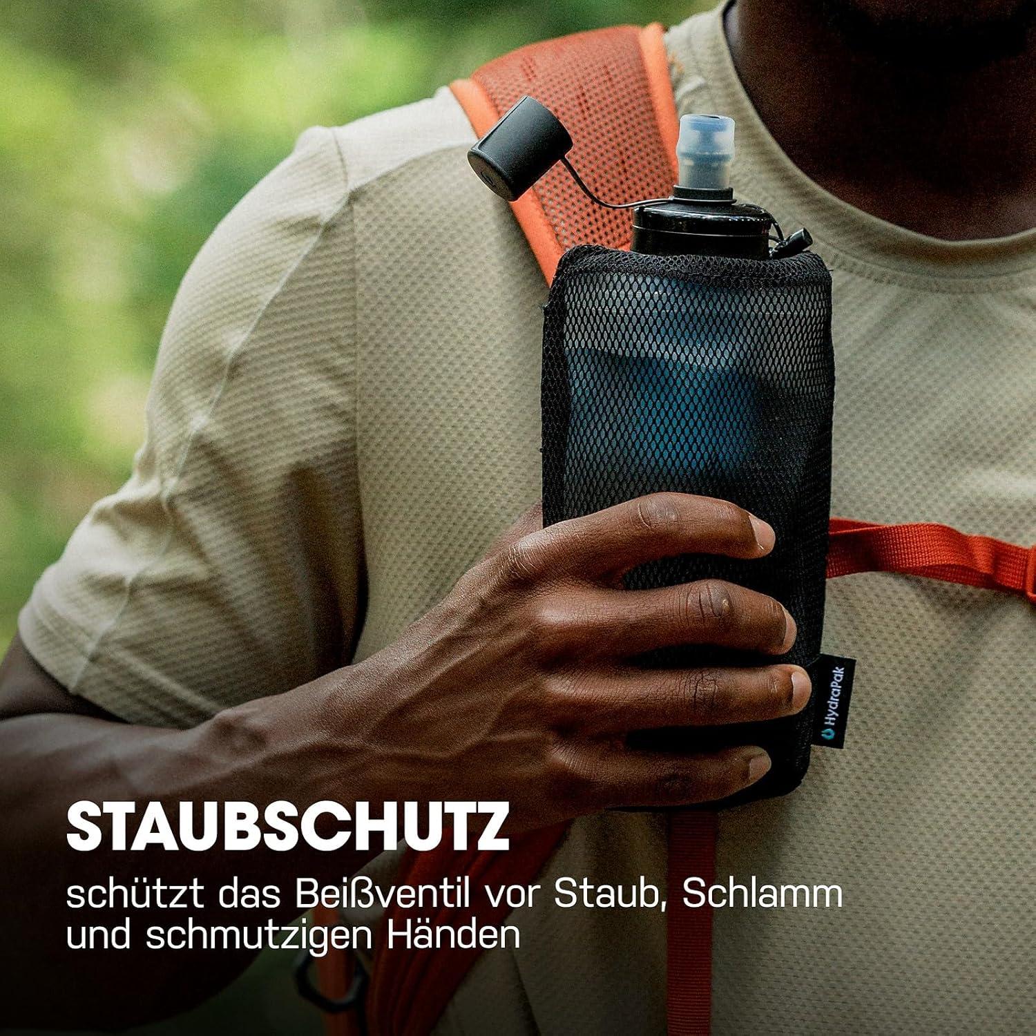 imageHydraPak PackFlask 750ml Harness Mounted Filtration Water Bottle for Backpacks HandsFree EasyAccess UltraLight Collapsible Pack Softflask with Filter for Hiking amp Backpacking