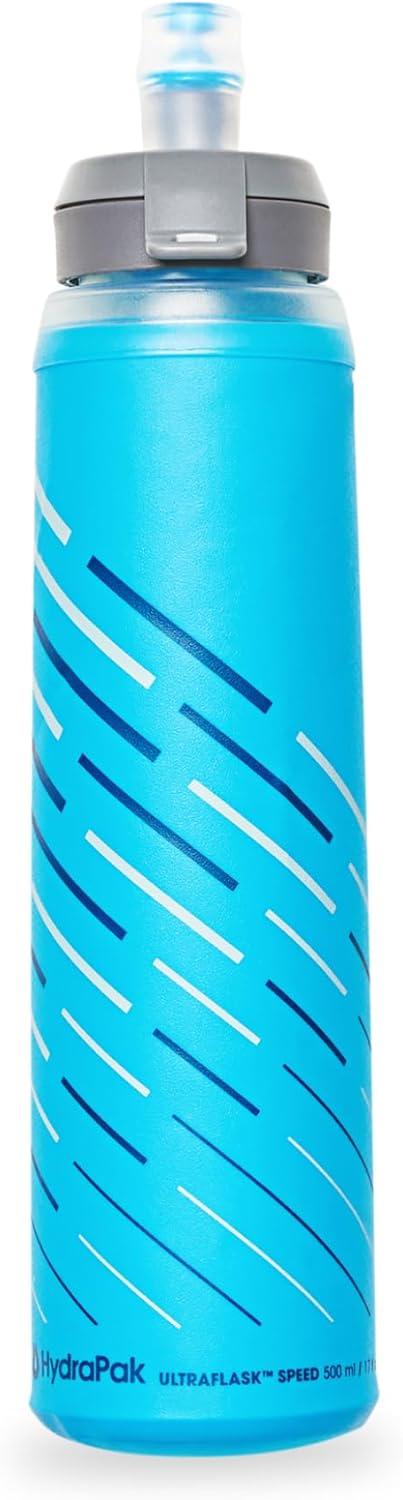 imageHydraPak UltraFlask Speed 500ml Collapsible Soft Flask Water Bottle for Hydration Vests and Running Packs with Easy Open Cap 500ml 17ozMalibu Blue