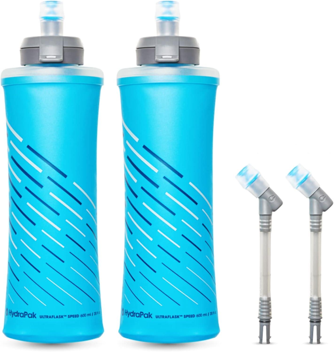 imageHydraPak UltraFlask Speed 500ml Collapsible Soft Flask Water Bottle for Hydration Vests and Running Packs with Easy Open Cap 500ml 17ozMalibu Blue