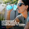 HydraPak PocketFlask 500ml – Compressible, Low Profile Soft Flask Water Bottle, Ideal Fit for Run Belts and Form Fitting Pockets with Locking Cap (500ml/17oz)(Malibu)
