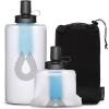 HydraPak PackFlask+ (750ml) – Harness Mounted Filtration Water Bottle for Backpacks – Hands-Free, Easy-Access, Ultra-Light, Collapsible Pack Softflask with Filter for Hiking & Backpacking