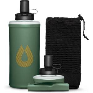 HydraPak PackFlask (500ml or 750ml) – Harness Mounted Water Bottle for Backpacks – Hands-Free, Easy-Access, Ultra-Light, Collapsible Pack Softflask for Hiking & Backpacking(Sage Green)