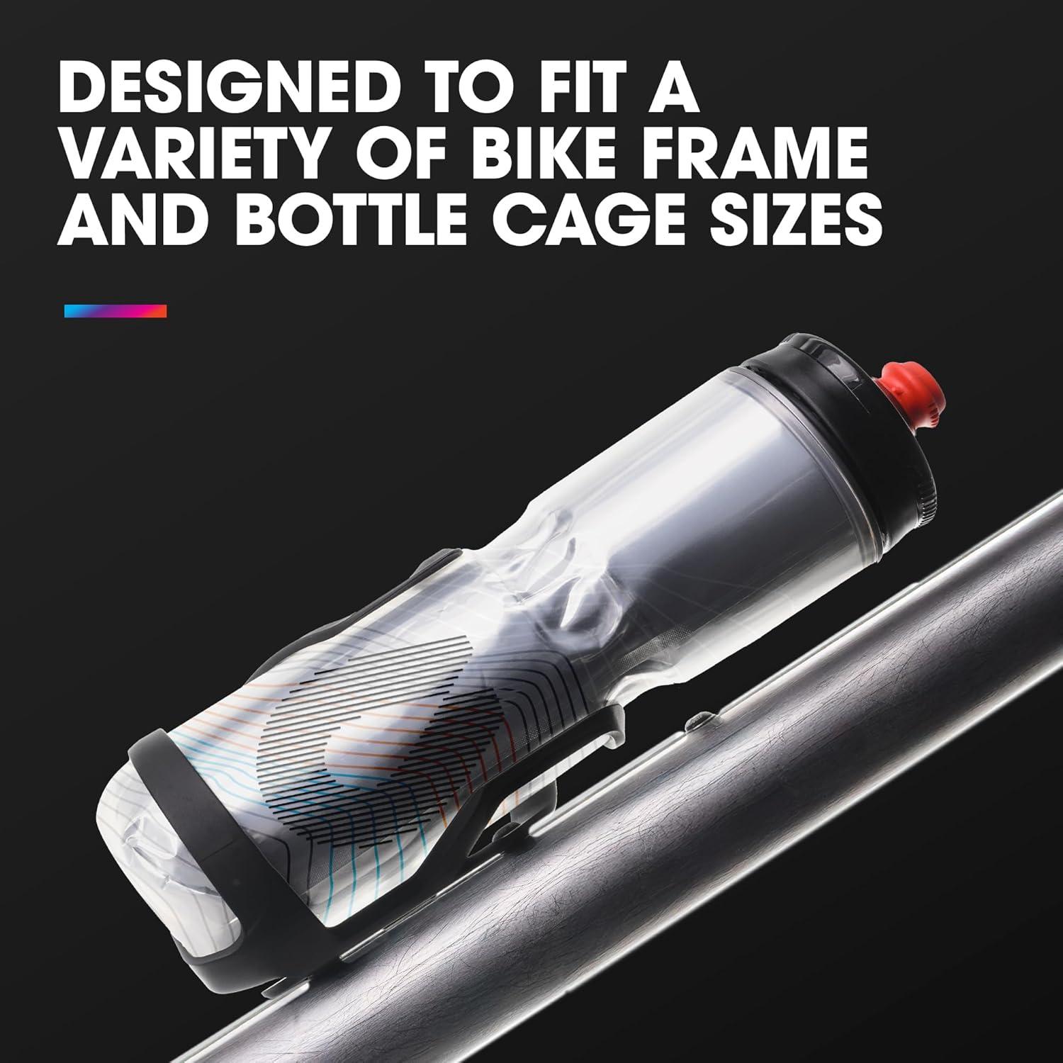 imageHydraPak Polar Bottle Polar Surge Insulated Bike Water Bottle 2Pack High Flow Cycling amp Sports Squeeze Bottle Ascent Blue 600ml 20ozAscent Blue