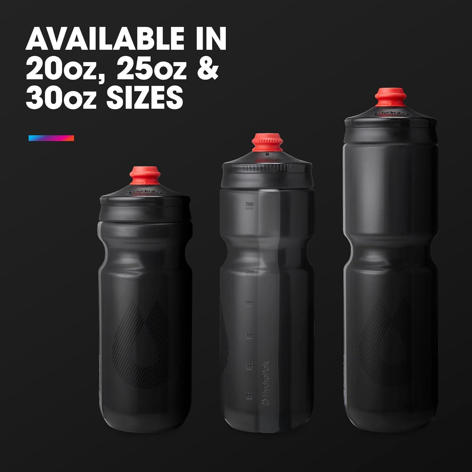 imageHydraPak Breakaway Surge Lightweight Bike Water Bottle 2Pack 20oz 25oz 30oz High Flow Cycling amp Sports Squeeze BottleCharcoal