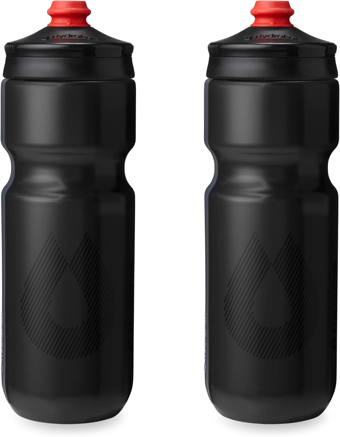 imageHydraPak Breakaway Surge Lightweight Bike Water Bottle 2Pack 20oz 25oz 30oz High Flow Cycling amp Sports Squeeze BottleCharcoal