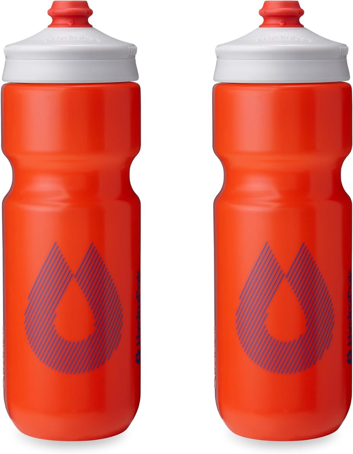imageHydraPak Breakaway Surge Lightweight Bike Water Bottle 2Pack 20oz 25oz 30oz High Flow Cycling amp Sports Squeeze BottleOrange