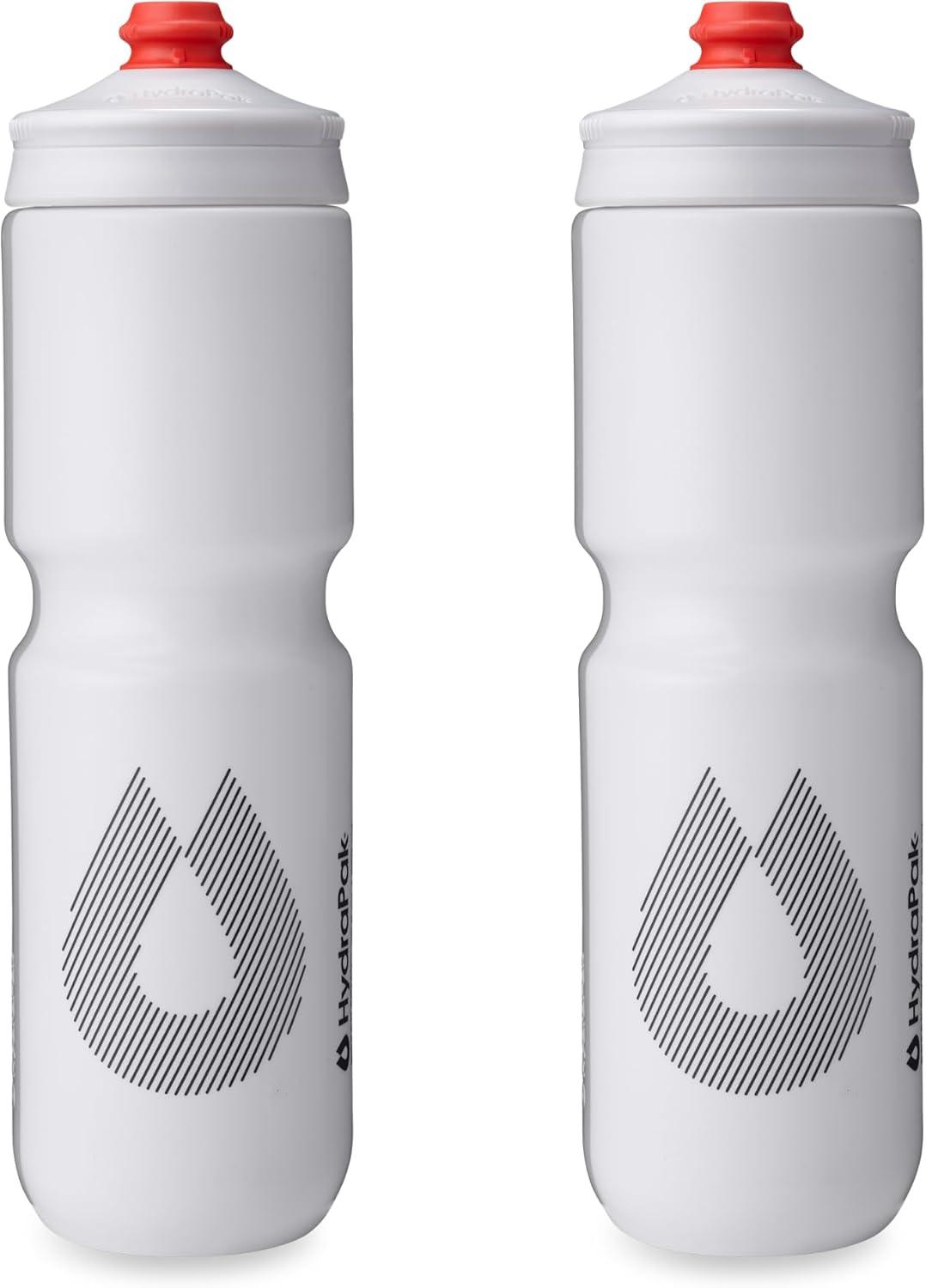 imageHydraPak Breakaway Surge Lightweight Bike Water Bottle 2Pack 20oz 25oz 30oz High Flow Cycling amp Sports Squeeze BottleWhite