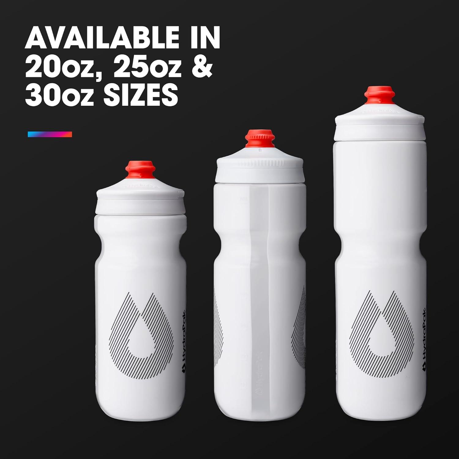 imageHydraPak Breakaway Surge Lightweight Bike Water Bottle 2Pack 20oz 25oz 30oz High Flow Cycling amp Sports Squeeze BottleWhite