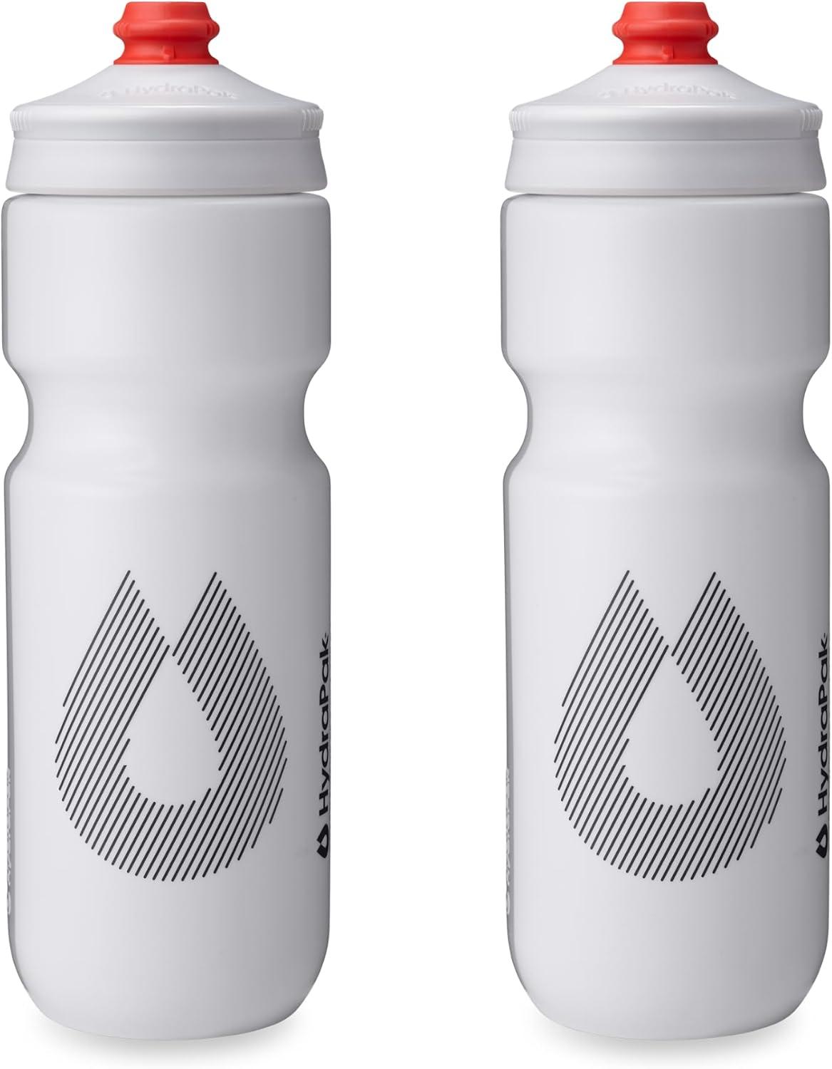 imageHydraPak Breakaway Surge Lightweight Bike Water Bottle 2Pack 20oz 25oz 30oz High Flow Cycling amp Sports Squeeze BottleWhite