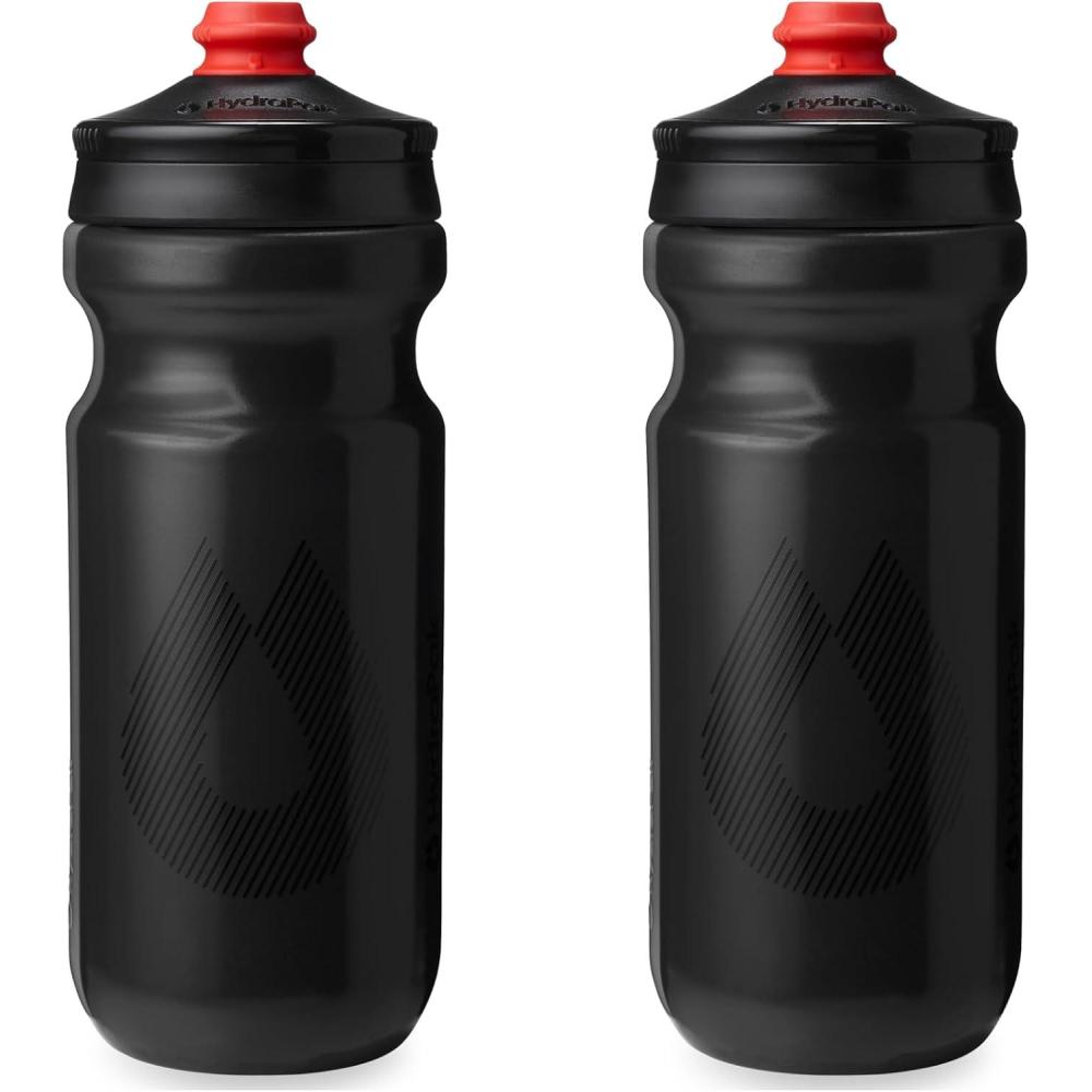 imageHydraPak Breakaway Surge Lightweight Bike Water Bottle 2Pack 20oz 25oz 30oz High Flow Cycling amp Sports Squeeze BottleCharcoal