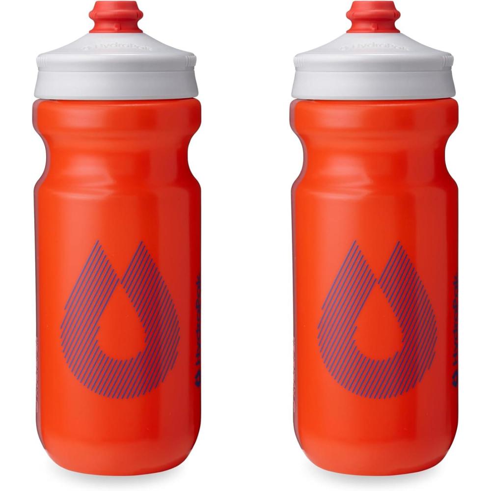 imageHydraPak Breakaway Surge Lightweight Bike Water Bottle 2Pack 20oz 25oz 30oz High Flow Cycling amp Sports Squeeze BottleOrange