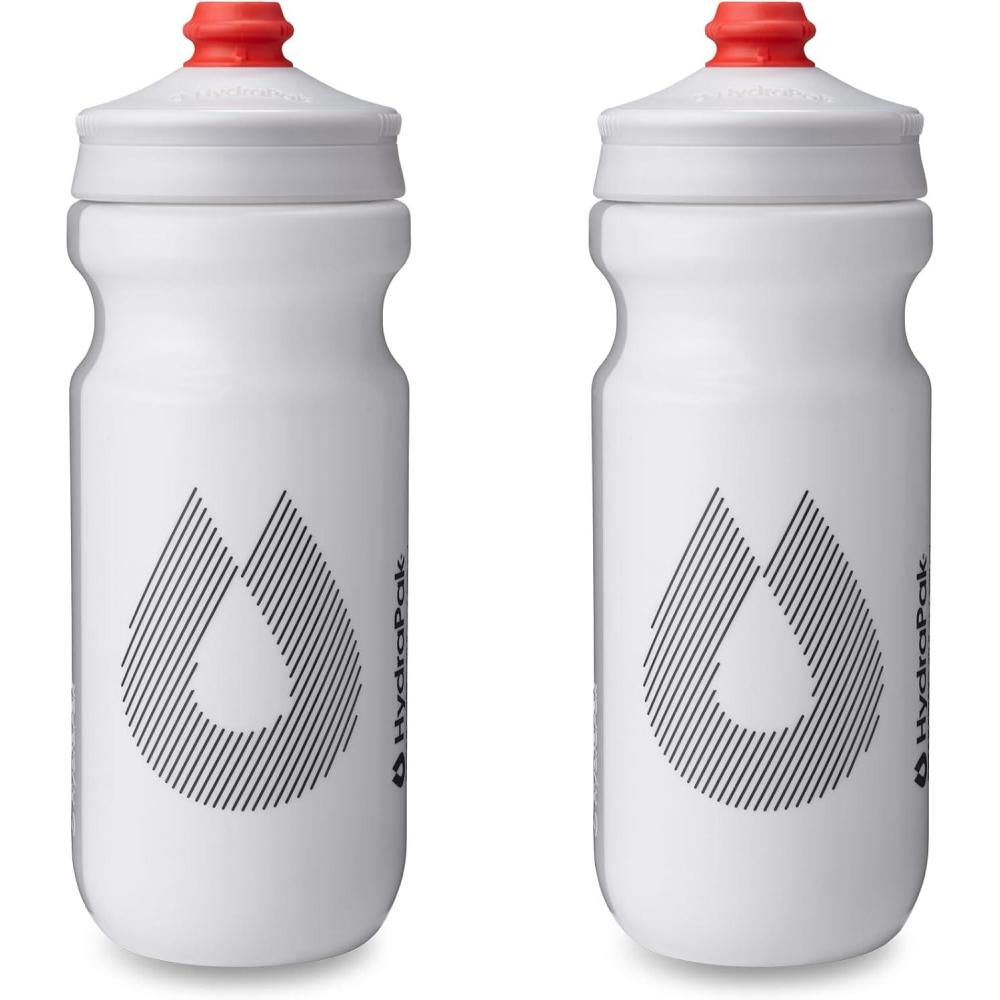 imageHydraPak Breakaway Surge Lightweight Bike Water Bottle 2Pack 20oz 25oz 30oz High Flow Cycling amp Sports Squeeze BottleWhite