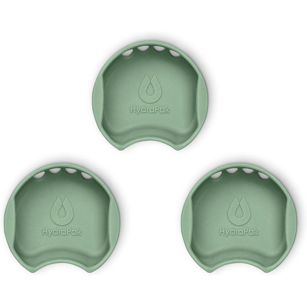 imageHydraPak Watergate Wide Mouth Splash Guard BPA amp PVC Free Fits Most Wide Mouth BottlesAspen Green 3Pack