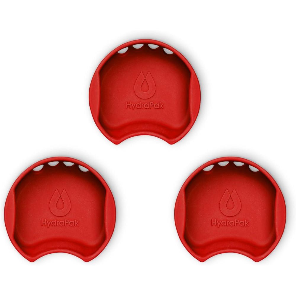 imageHydraPak Watergate Wide Mouth Splash Guard BPA amp PVC Free Fits Most Wide Mouth BottlesRed 3pack